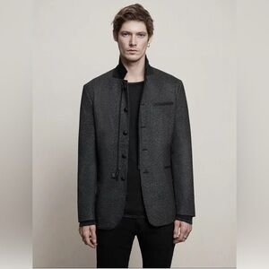 John Varvatos Waverly Zipper Button Jacket. Size 42